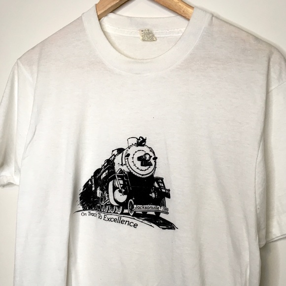 Vintage Tops - Vintage 1989 Train T-Shirt